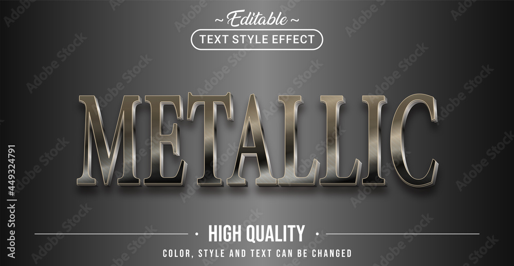 Aufkleber Editable text style effect - Metallic text style theme.