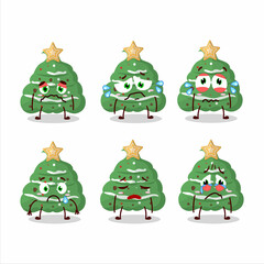 Buttercream christmas cartoon character with sad expression