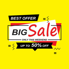 Big sale banner in flat design