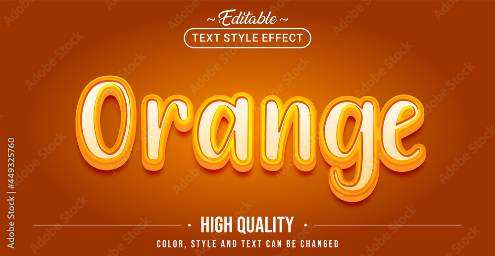 Poster Editable text style effect - Orange text style theme.