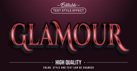 Editable text style effect - Glamour text style theme.
