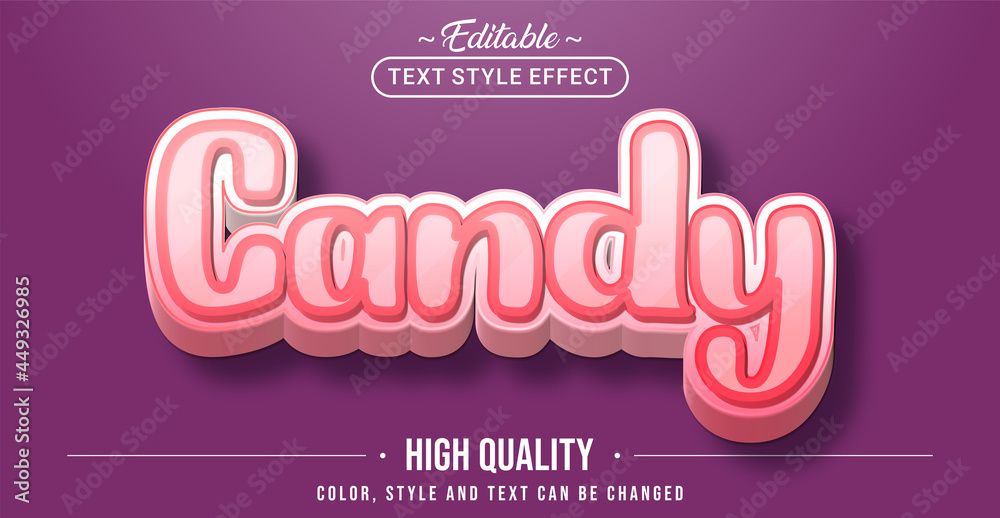 Poster Editable text style effect - Candy text style theme.