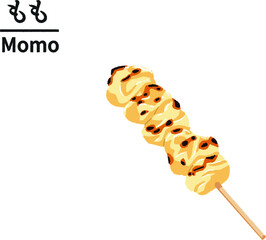 もも串（塩）の焼き鳥イラスト