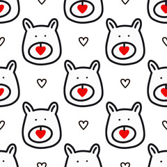 Seamless pattern with bear. Vector illustration