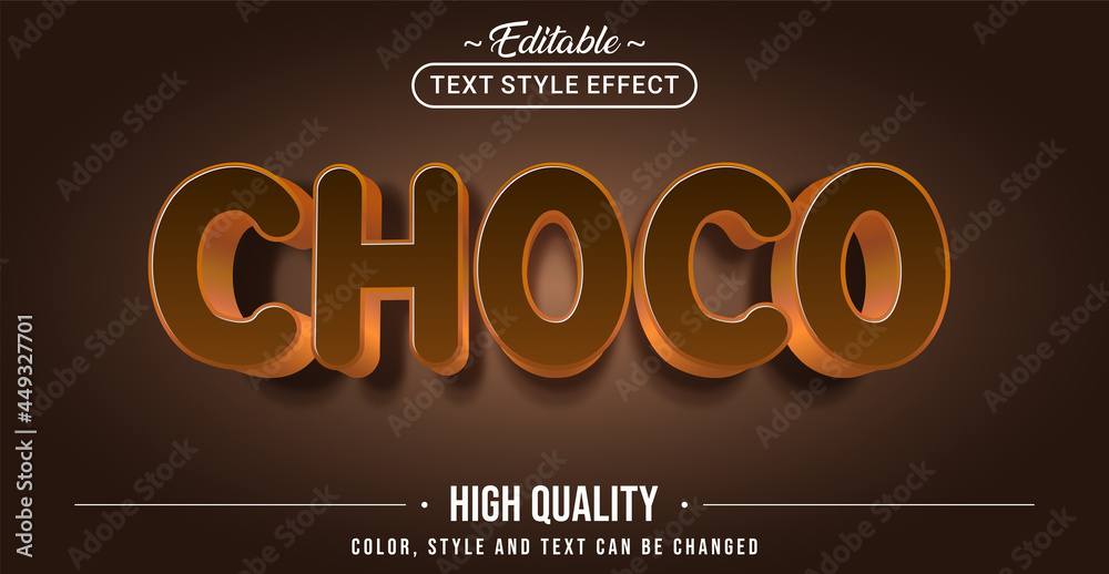 Poster Editable text style effect - Choco text style theme.
