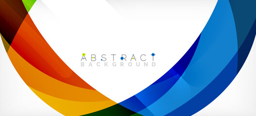 Geometric abstract background. Circle created with overlapping color shapes. Vector Illustration For Wallpaper, Banner, Background, Landing Page