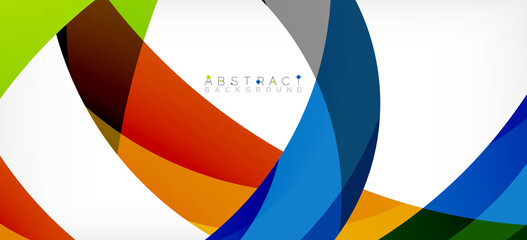 Obraz premium Geometric abstract background. Circle created with overlapping color shapes. Vector Illustration For Wallpaper, Banner, Background, Landing Page