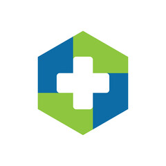 Obraz premium cross medical logo template vector icon