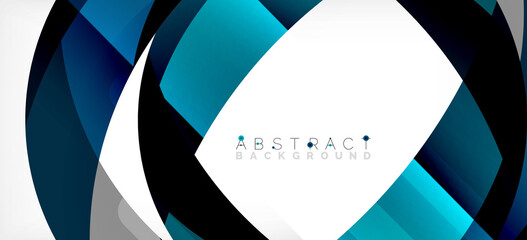 Obraz premium Geometric abstract background. Circle created with overlapping color shapes. Vector Illustration For Wallpaper, Banner, Background, Landing Page