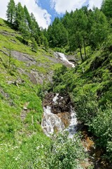 waterfall in the mountains