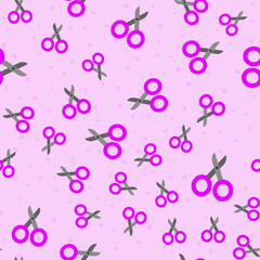 Scissors seamless pattern. Back to School concept. Background with school signs. Vector illustration science texture.