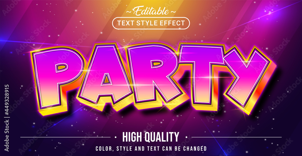 Aufkleber editable text style effect - party text style theme.
