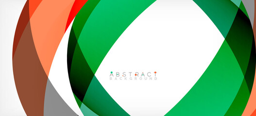 Obraz premium Color circle shapes, minimal geometric background. Trendy dynamic composition. Vector Illustration For Wallpaper, Banner, Background, Landing Page