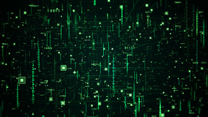Obraz premium Digital Cyberspace with Digital Data Network Connections. High Speed Connection and Data Analysis Technology Digital Background Concept.