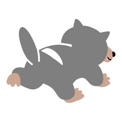 楽しそうに歩いているタスマニアデビルの後ろ姿のベクターイラスト