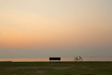 泉南マーブルビーチの夕暮れ