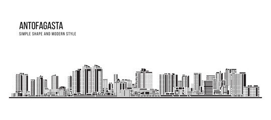 Fototapeta premium Cityscape Building Abstract Simple shape and modern style art Vector design - Antofagasta