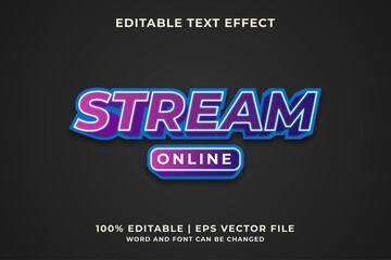Stream Online Text Effect Premium Vector