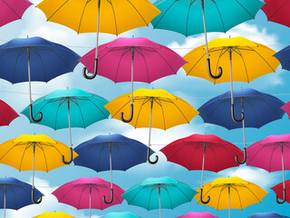 Realistic Umbrella Composition