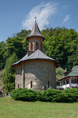 Fototapeta na wymiar Prislop Monastery from Hunedoara County - Romania ,july 2021 ,the old stone church