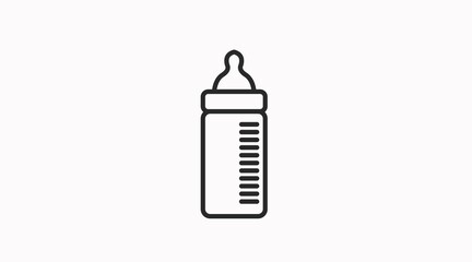 Feeding Bottle. Vector black and white editable illustration of a feeding bottle