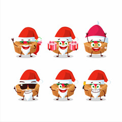 Santa Claus emoticons with pie christmas cartoon character