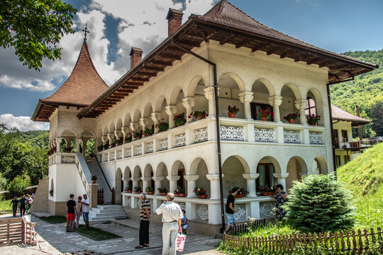 Romania ,july 2021  Prislop Monastery from Hunedoara County - ,old architecture