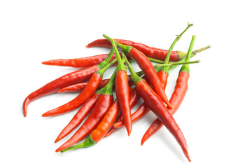 Red peppers or chili on a white background