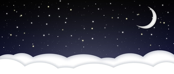 Christmas background. Christmas card, snow drifts, snow, moon.