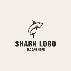 Shark logo template on monogram style
