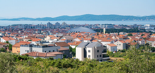 Panorama and view of the city of Zadar, Dalmatia, Croatia.
