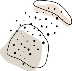 Hand drawn organic shapes with wavy lines and texture