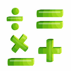 Fototapeta premium Mathematical symbols. Vector illustration in cartoon style.