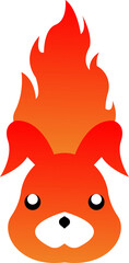 fiery rabbit head logo
