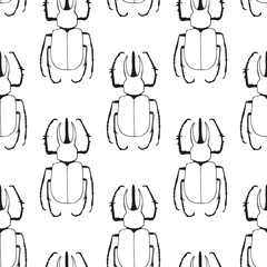 Fototapeta premium Seamless pattern. Vector illustration. Drawing of bugs.