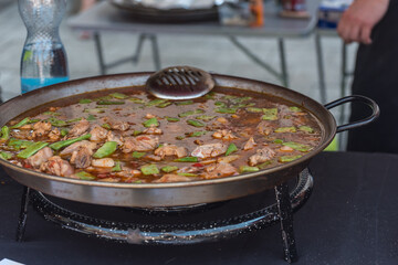 Traditional easter european goulash soup with beef meat and vegetables