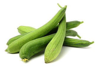 fresh loofah on the white background 