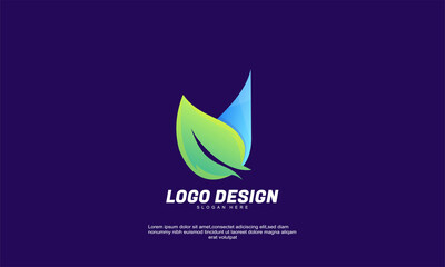 stock vector abstract creative idea logo leaf for company and business gradient color design template