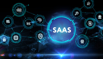 Software as a Service SaaS. Software concept. Business, modern technology, internet and networking concept.