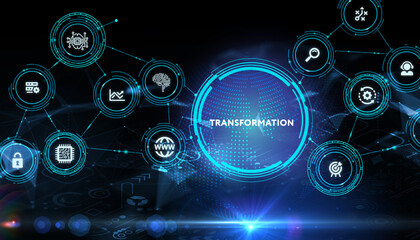 Business Transformation. Future and Innovation Internet and network concept.