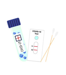 Antigen test kits (ATK) for COVID-19 illustration isolated on background.  
