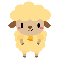 立ちポーズ 動物 イラスト ひつじ01