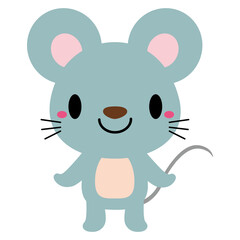 立ちポーズ 動物 イラスト ネズミ01