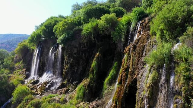 Girlevik Waterfalls are situated 29 km south-east of Erzincan in Turkey.
