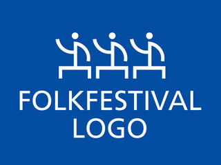 Folk festival logo. People dancing icons. Identity design