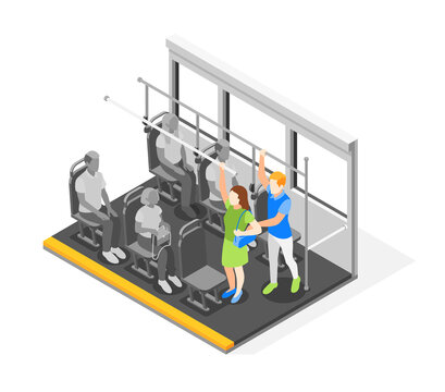 Touching Passenger Isometric Composition