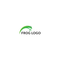 jumping frog vector logo design. logo template