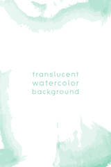 Watercolor frame template with copy space, abstract translucent water color brush strokes. Vertical format for  invitation bannr buisiness card and social media