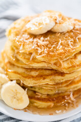 Coconut banana pancakes