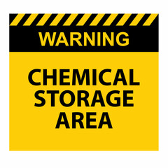 Warning, Chemical storage area, sign vector